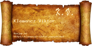 Klemencz Viktor névjegykártya